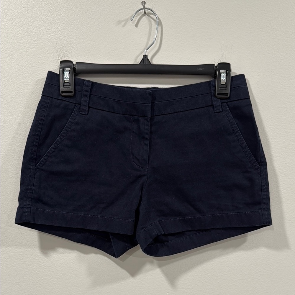 J. Crew Blue Chino Shorts Tailored Casual Style Size  00 EUC